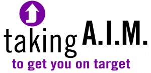 Hirepotential's taking aim logo with purple arrow and text "taking A.I.M. to get you on target" an OFCCP Disability Audit Service